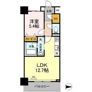 グレイスコート・アイエス(1LDK/5階)の間取り写真