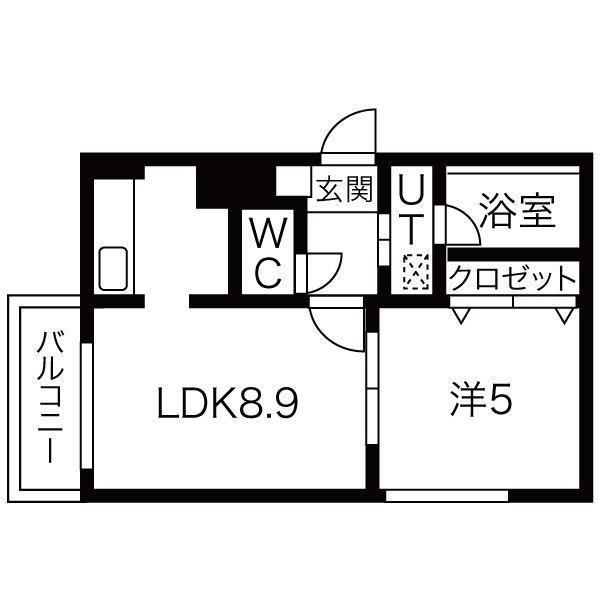 コンダクト南郷(1LDK/4階)の間取り写真