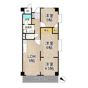 久光マンション(3LDK/4階)の間取り写真