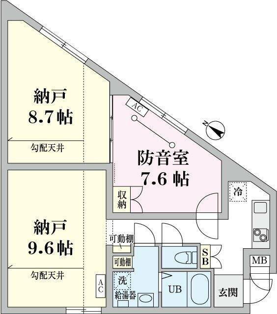 ラシクラス東高円寺(1SK/5階)の間取り写真