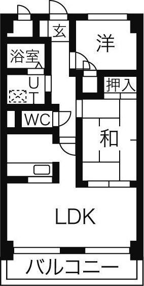 フレックス上豊田(2LDK/7階)の間取り写真
