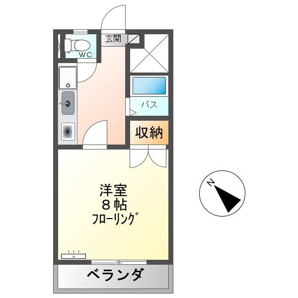 サンジェルマン(1K/2階)の間取り写真