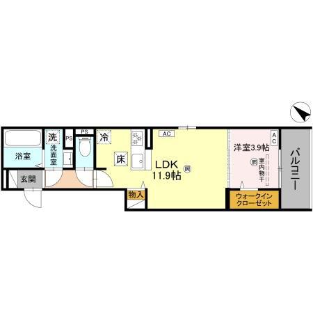LAMAISON大池町(1LDK/1階)の間取り写真