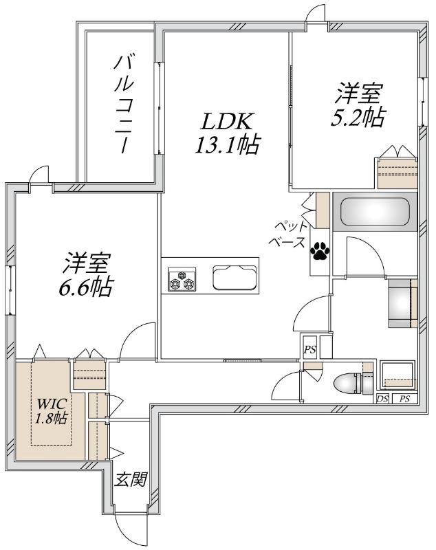 ヘーベルメゾン アトル(2LDK/3階)の間取り写真