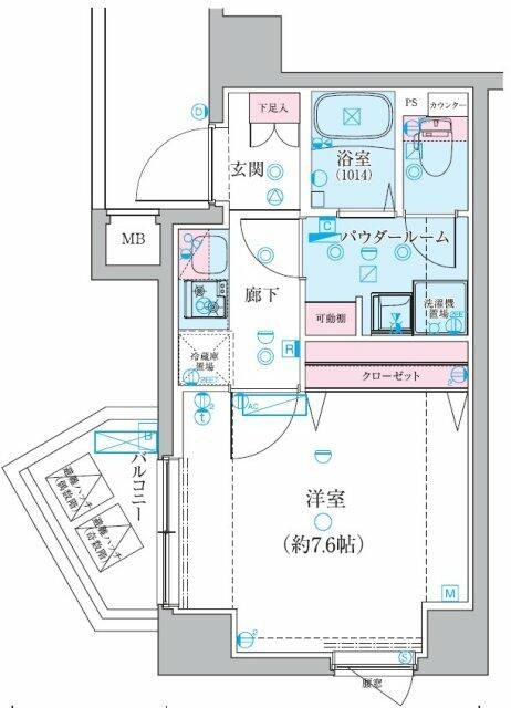 GENOVIA椎名町(1K/4階)の間取り写真