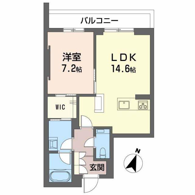 AZUR米山(1LDK/2階)の間取り写真