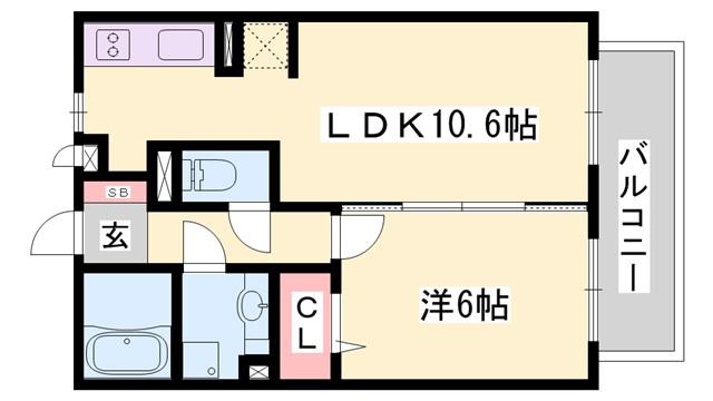 メゾンドコンフォート(1LDK/1階)の間取り写真
