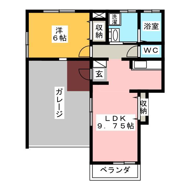 グランデプエンテ(1LDK/1階)の間取り写真