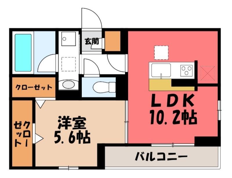 ジョウエイ深町(1LDK/1階)の間取り写真