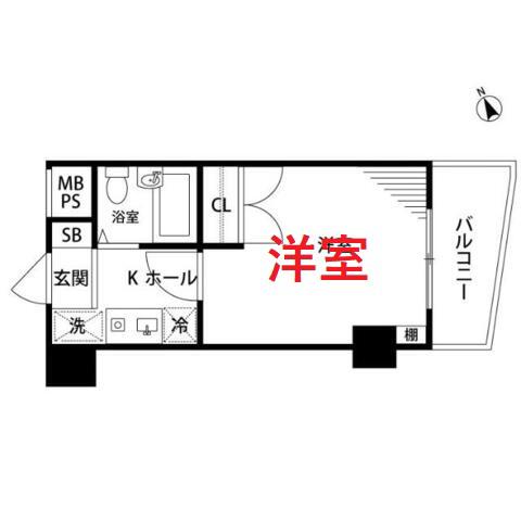 カテリーナ馬込(1K/3階)の間取り写真
