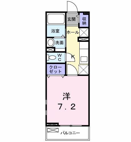 グローリーヒルズ(1K/2階)の間取り写真