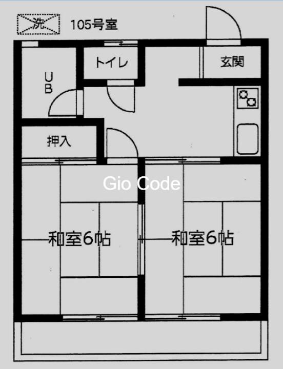第2コーポ司(2DK/1階)の間取り写真