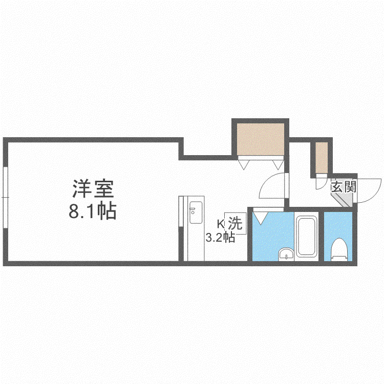リーガネックスN11(1K/3階)の間取り写真