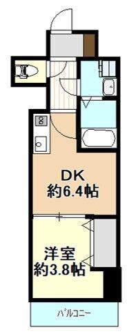 GARDENIA城東(1DK/1階)の間取り写真
