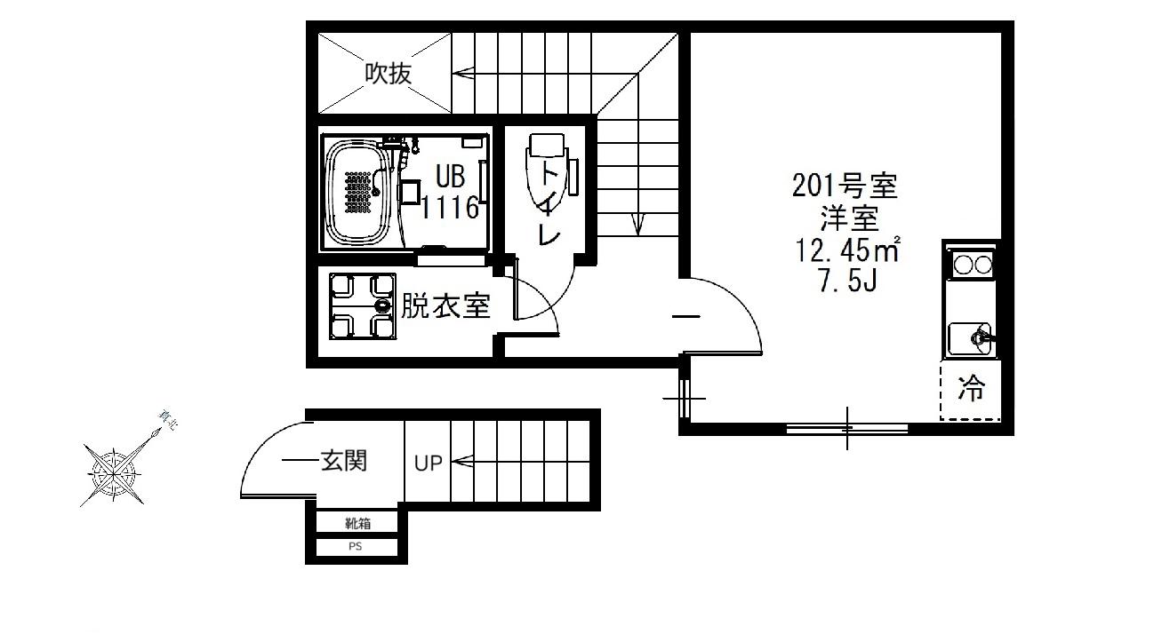 エスカレラ上福岡(ワンルーム/2階)の間取り写真