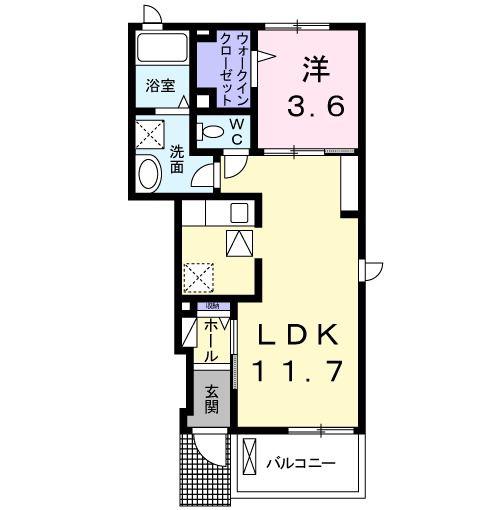 エル北町(1LDK/1階)の間取り写真