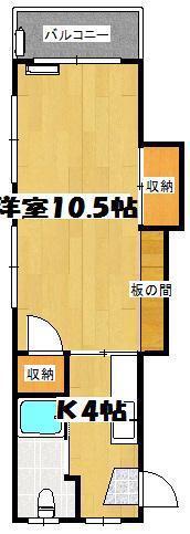 安楽ビル(1K/3階)の間取り写真