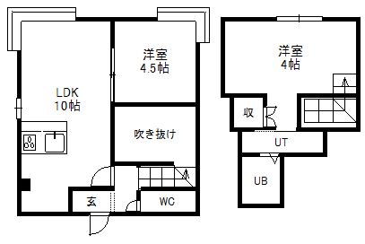 グランステージ中島公園西(2LDK/2階)の間取り写真