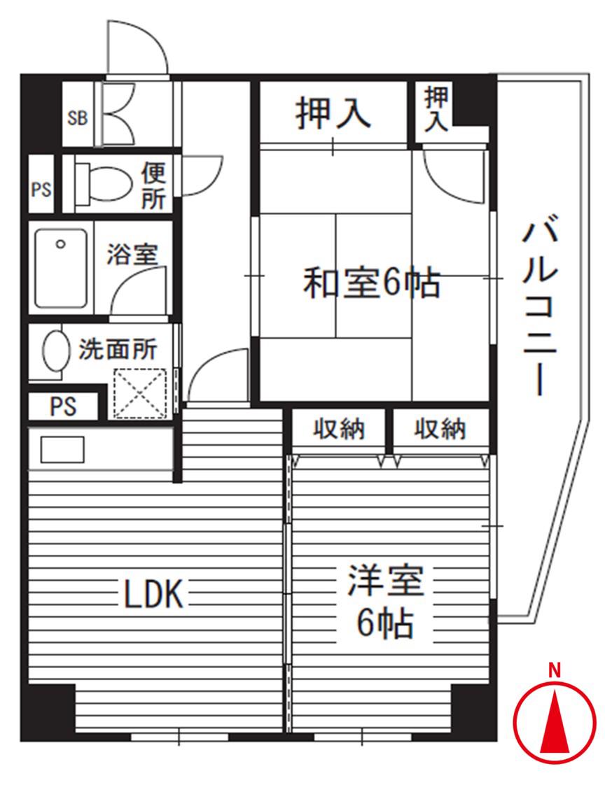 コア幸町(2LDK/7階)の間取り写真