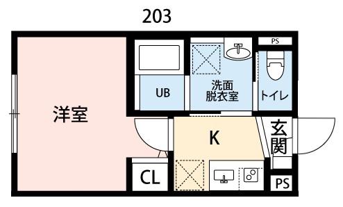 CRECIA津田沼(1K/2階)の間取り写真
