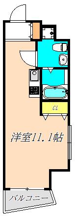OM玉造III(ワンルーム/3階)の間取り写真