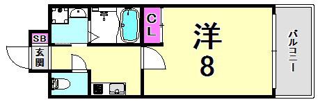ウェンズ神戸(1K/10階)の間取り写真