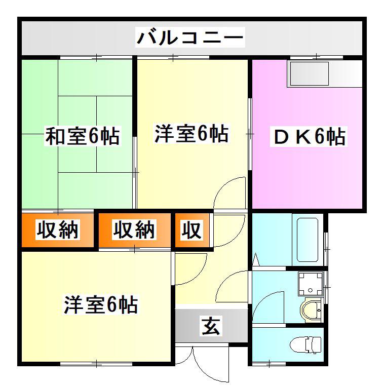 グレイス(3DK/1階)の間取り写真