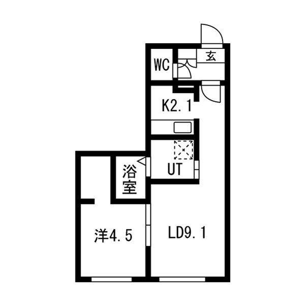 豊里1丁目MS(1LDK/3階)の間取り写真