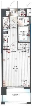 エンクレスト天神東III(1K/11階)の間取り写真