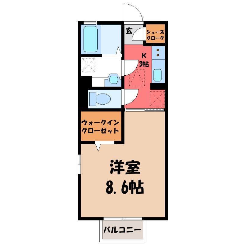 コモド A(1K/1階)の間取り写真