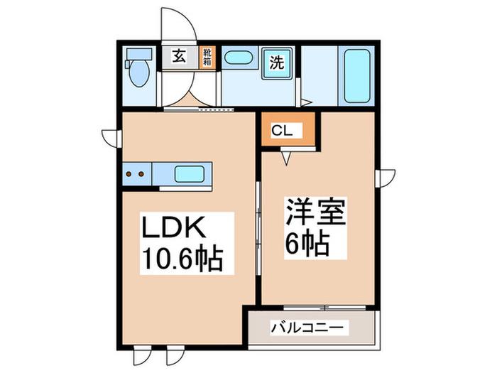 レゾナンスコート(1LDK/2階)の間取り写真
