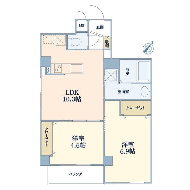 THE ORCHID MANOR(2LDK/1階)の間取り写真