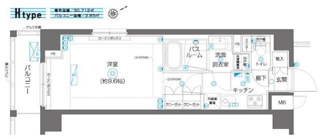 ZOOM上板橋(1K/2階)の間取り写真