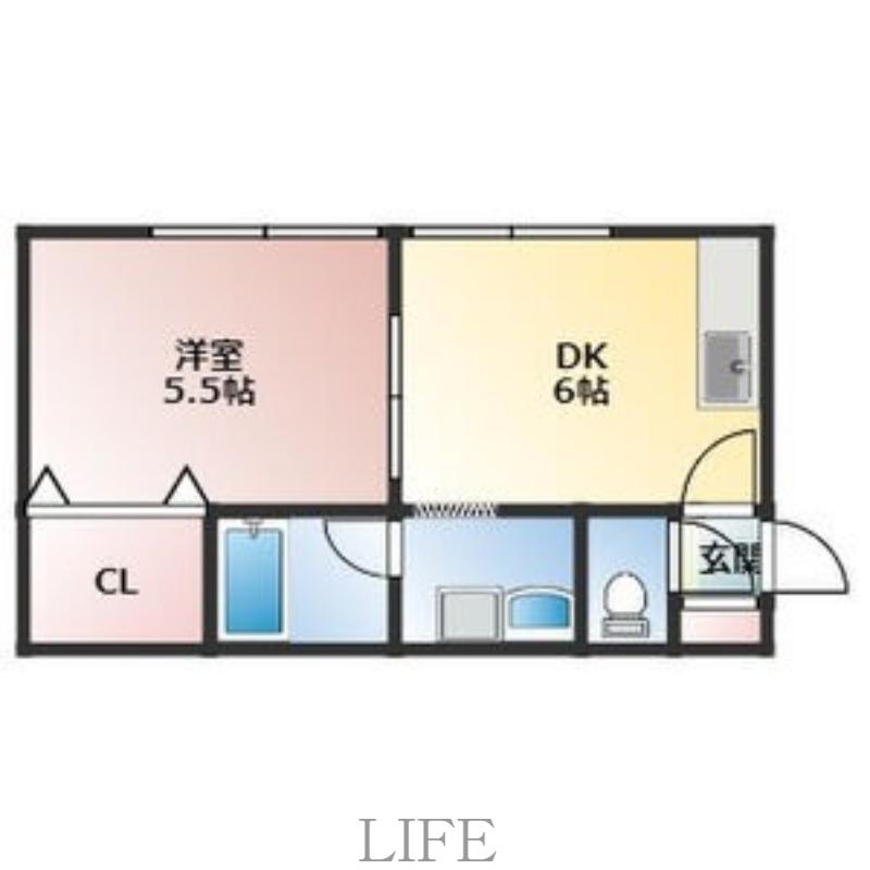 ラベンダータウン(1DK/3階)の間取り写真