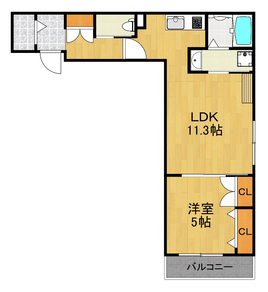 メゾン桜(1LDK/2階)の間取り写真