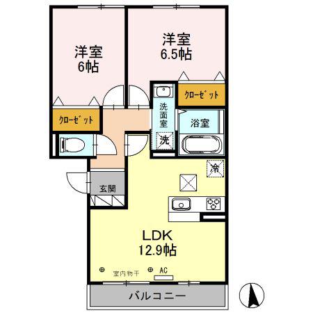 T-FORT(2LDK/1階)の間取り写真
