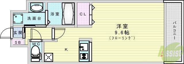 ララプレイス新大阪LD(1K/2階)の間取り写真