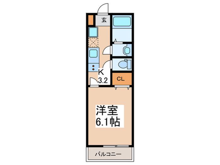 サンウエストすすき野(1K/3階)の間取り写真
