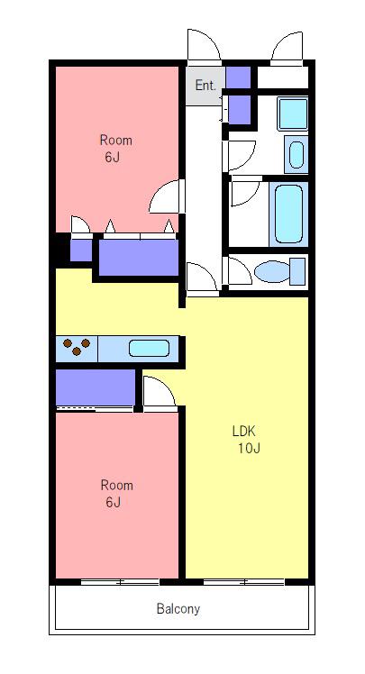ビューティフルライフ(2LDK/3階)の間取り写真