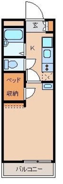 レオパレスグランデール北町(1K/3階)の間取り写真