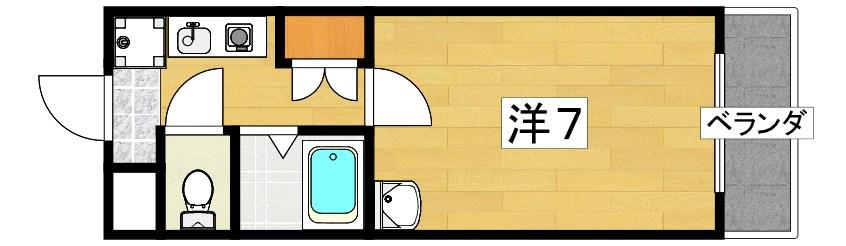 アメニティハウス(1K/2階)の間取り写真