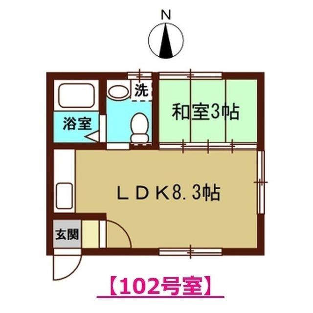 コーポかたつむり(1LDK/1階)の間取り写真