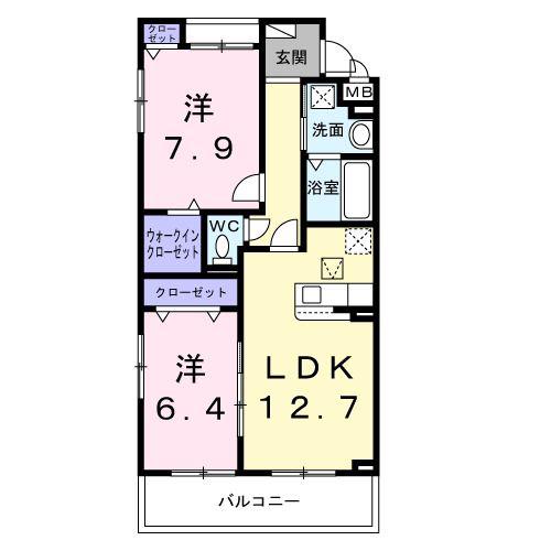 サンリットハーモニー(2LDK/1階)の間取り写真