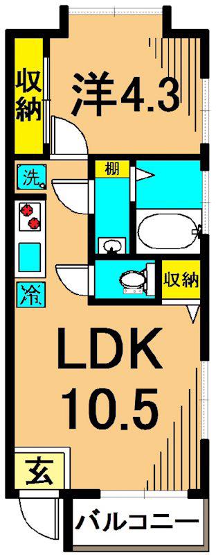 スプレンドーレ武蔵小山(1LDK/2階)の間取り写真