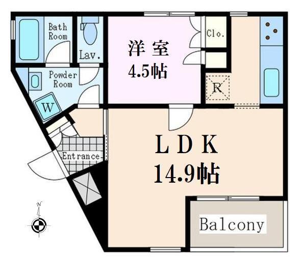オークデンヒルズ(1LDK/5階)の間取り写真