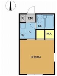 コーポミヤA(1K/1階)の間取り写真