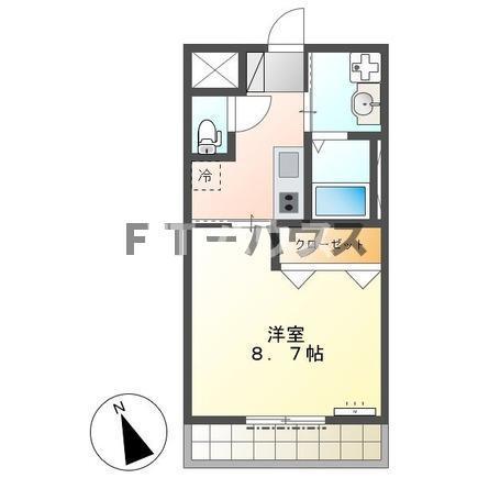JR総武線 新検見川駅 徒歩10分 2階建 築12年(1K/1階)の間取り写真