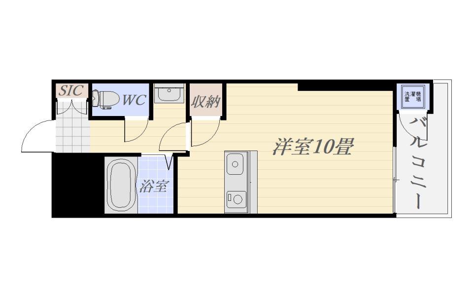 リバービュー102(ワンルーム/9階)の間取り写真