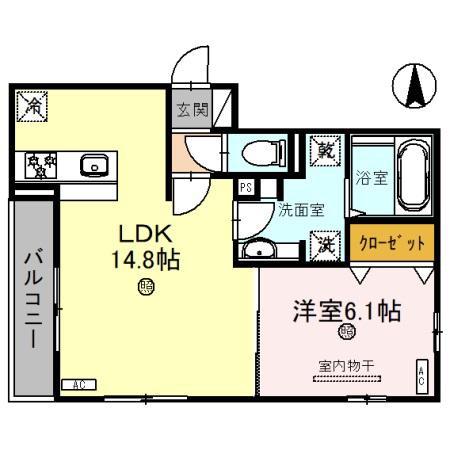 プラザ シャルム(1LDK/3階)の間取り写真