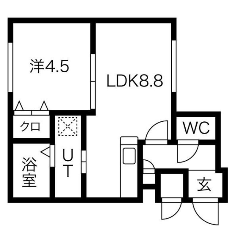 サンステージ澄川3ー1(1LDK/3階)の間取り写真